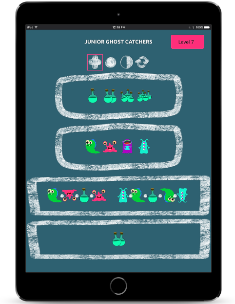 Junior Ghost Catchers Game displayed on a tablet